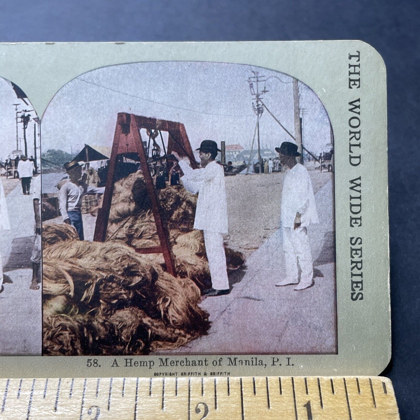 Antique 1880s Marijuana Hemp Trade Manila Philippines Stereoview Photo Card 2288