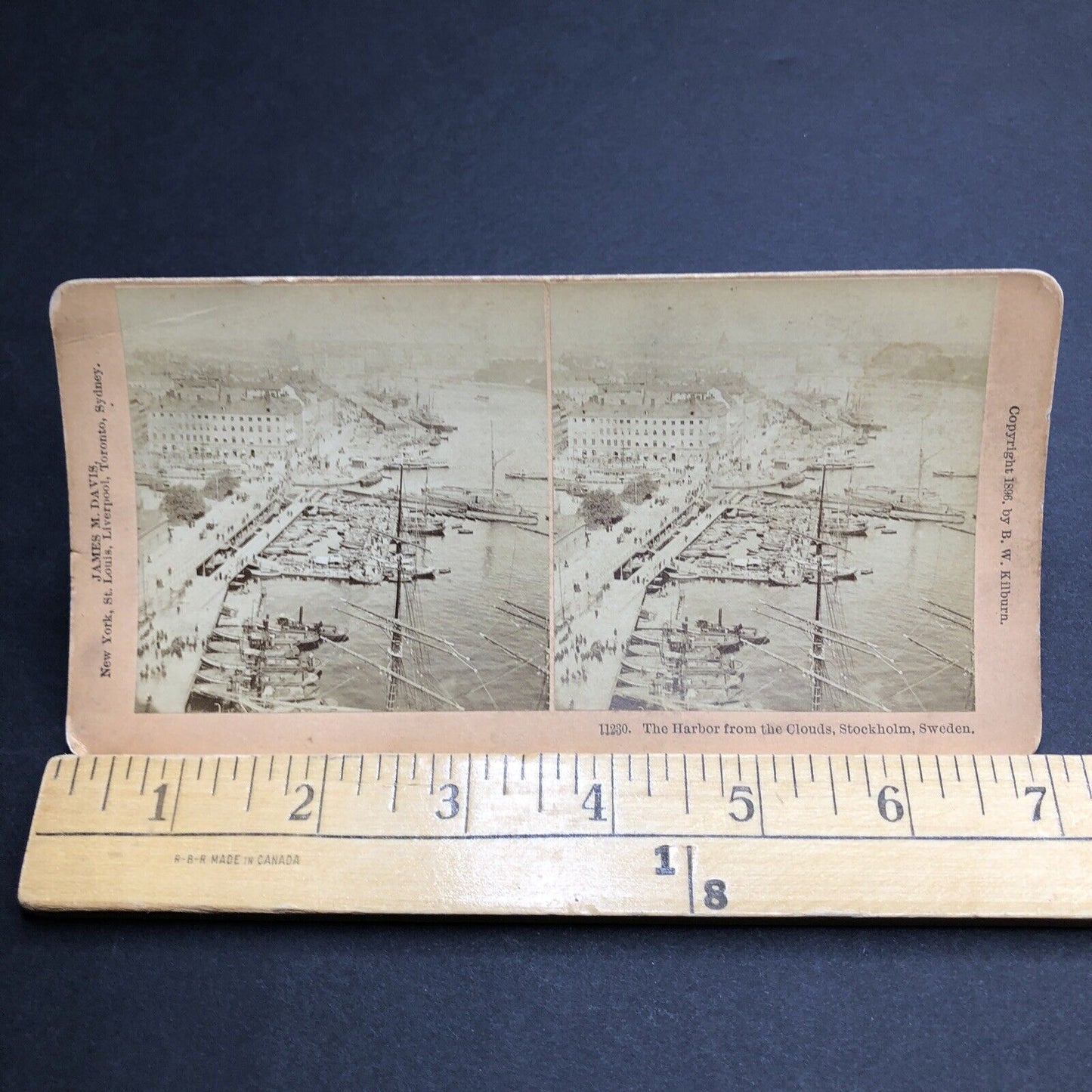 Antique 1896 Downtown Stockholm Sweden And Harbor Stereoview Photo Card P2000