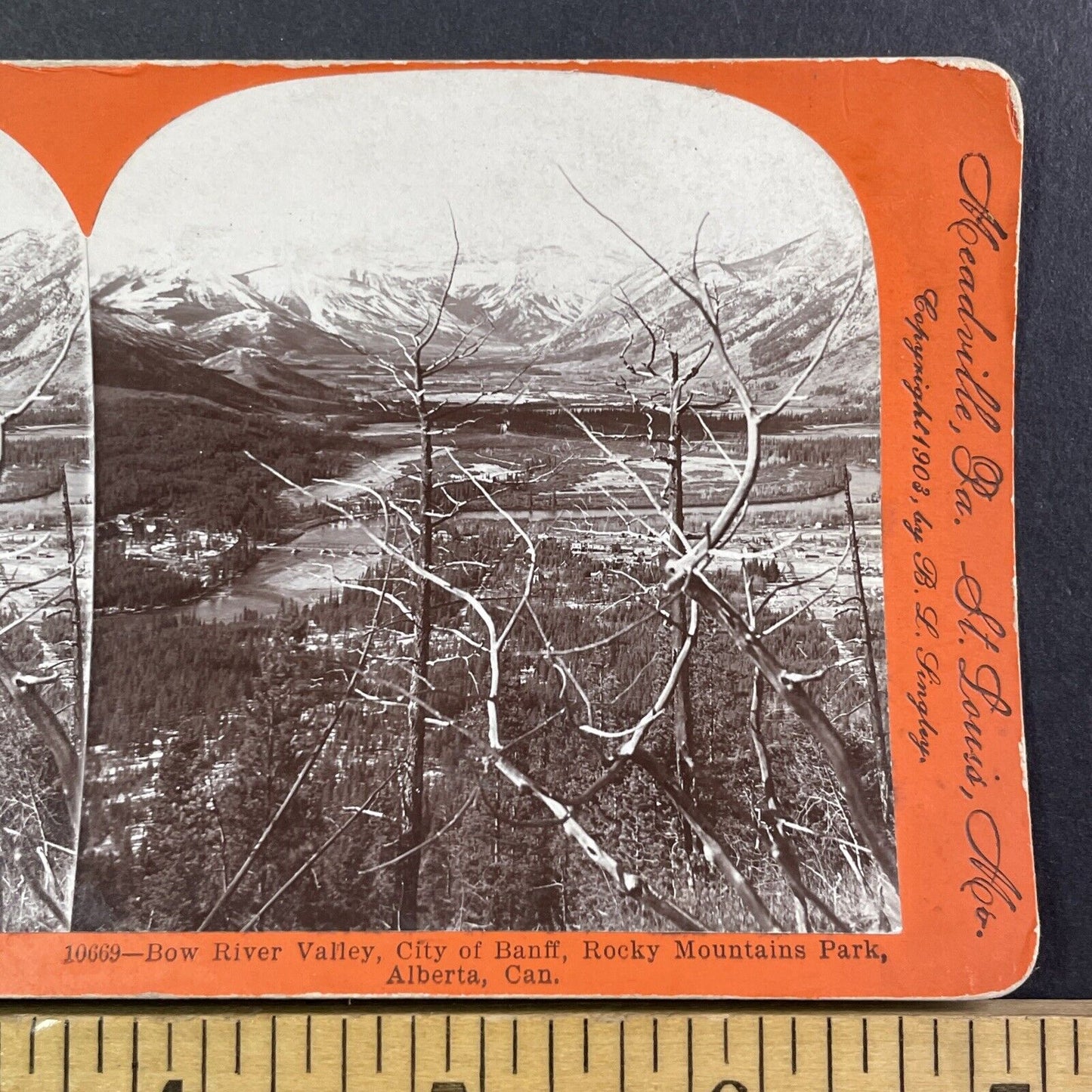 Bow River Valley Banff Alberta Canada Stereoview B.L. Singley c1903 Y856