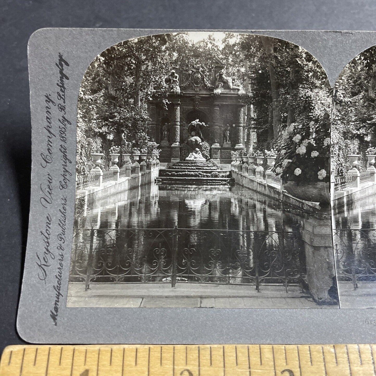 Antique 1895 Garden Of Luxembourg Paris France Stereoview Photo Card P5146