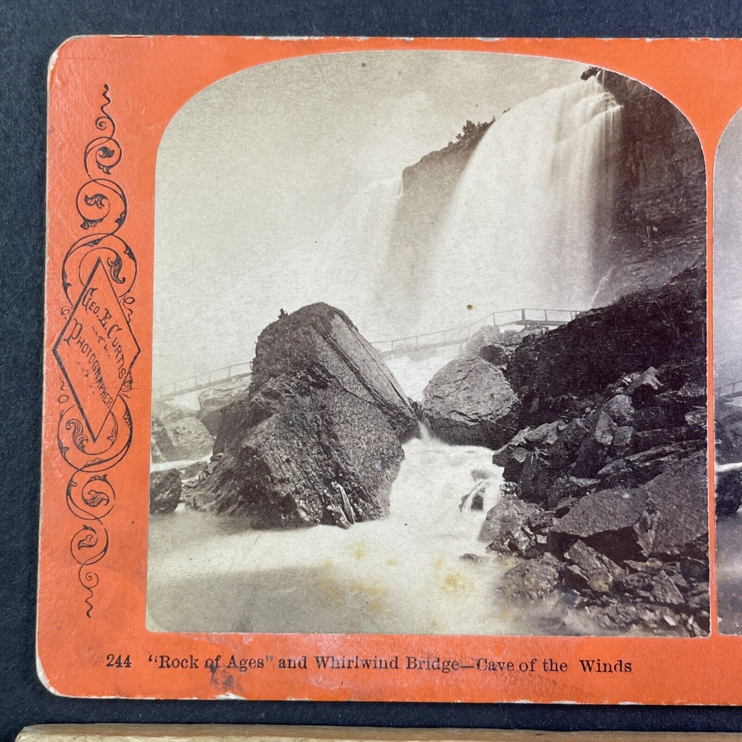 Rock of Ages Niagara Falls Stereoview E.C. Hopper Provenance c1870s Y2524