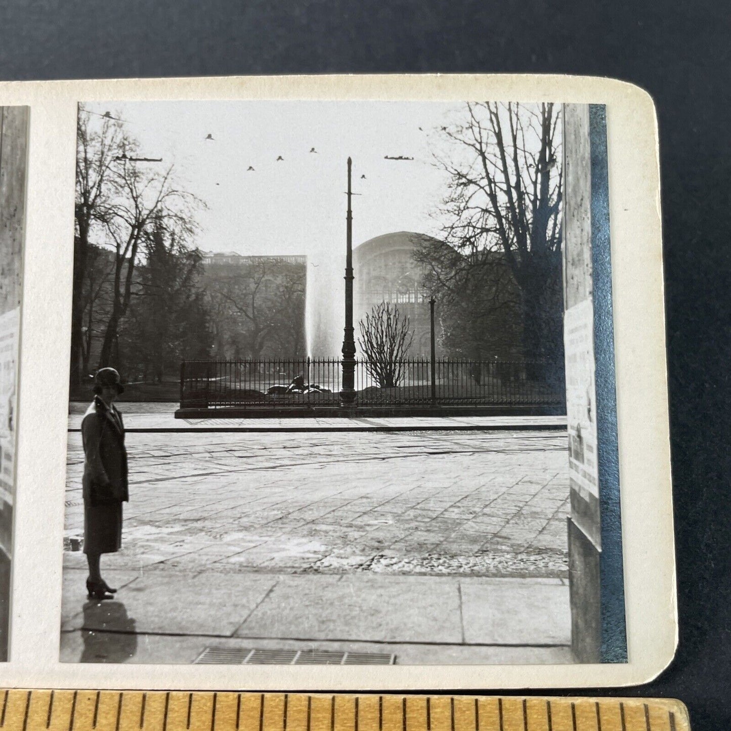 Antique 1925 Turin Train Station Turin Italy OOAK Stereoview Photo Card 3223