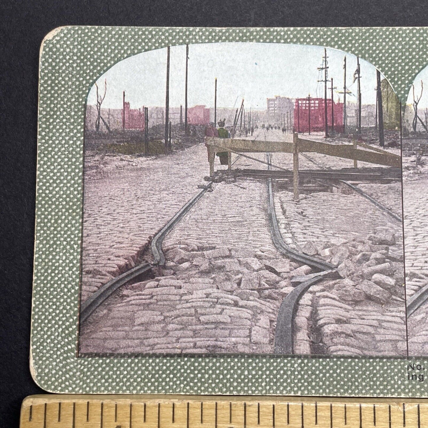 Antique 1910s San Francisco Earthquake Railroad Stereoview Photo Card 2300-47