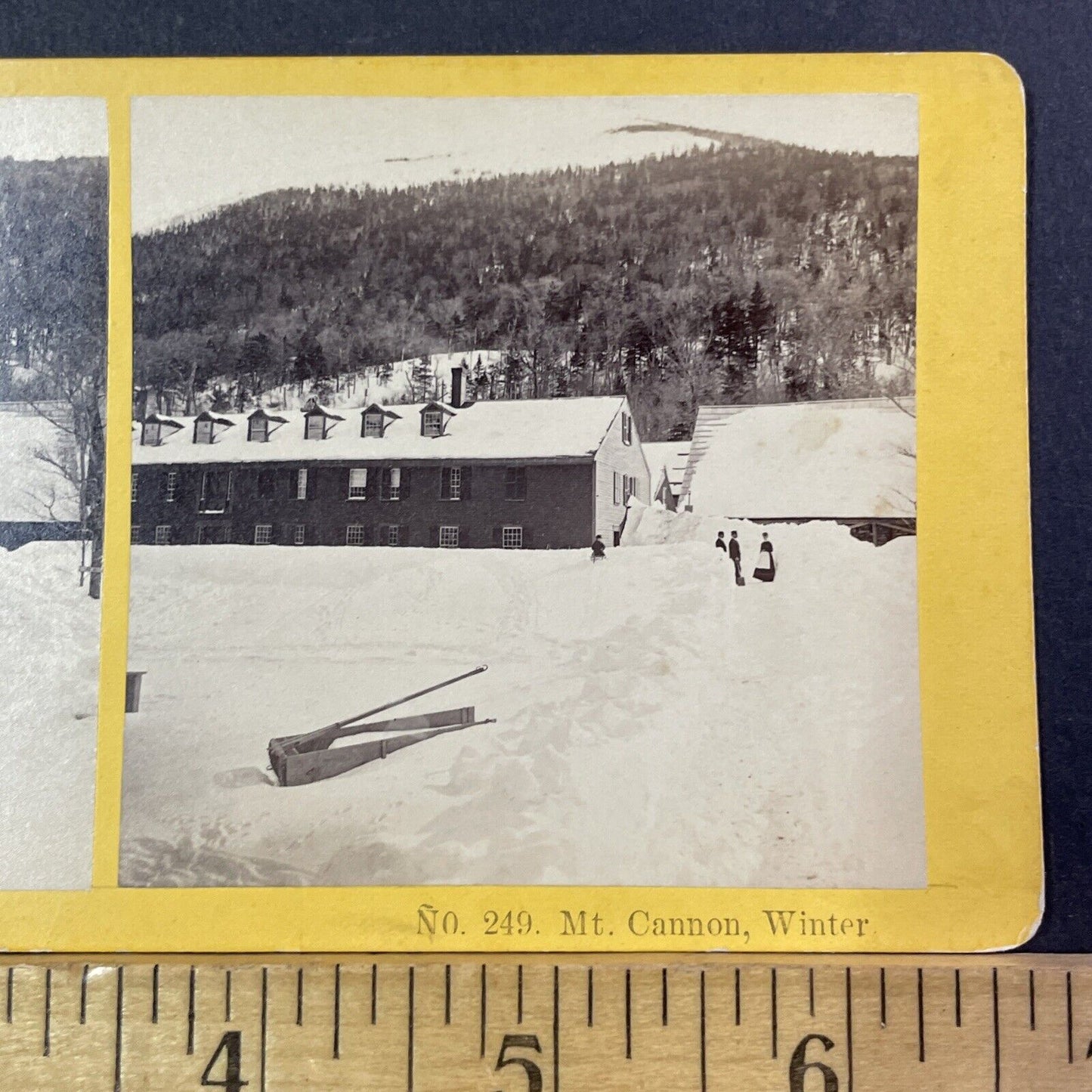 Cannon Mountain New Hampshire Stereoview Photo Card Antique c1872 X918