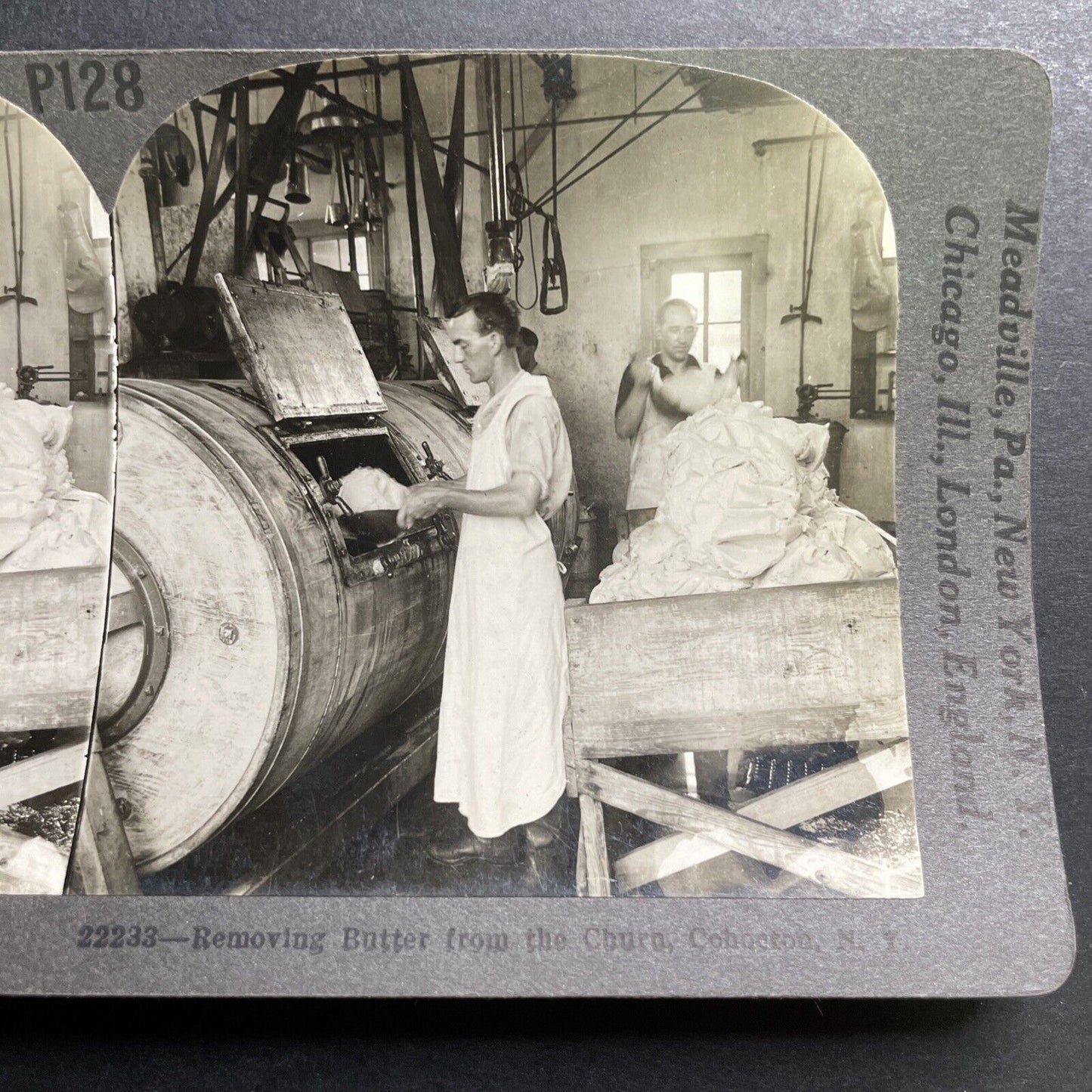 Antique 1918 Butter Factory Cohocton Creamery NY Stereoview Photo Card P1447