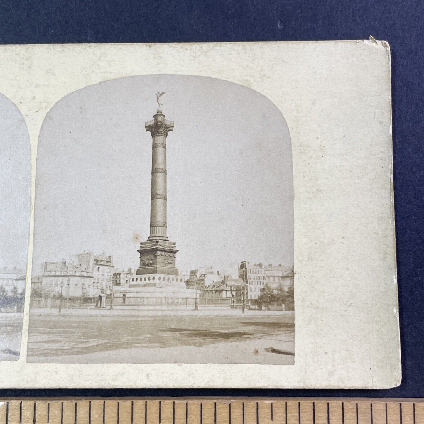 The Place de la Bastille Stereoview Paris France Antique c1870 X3762