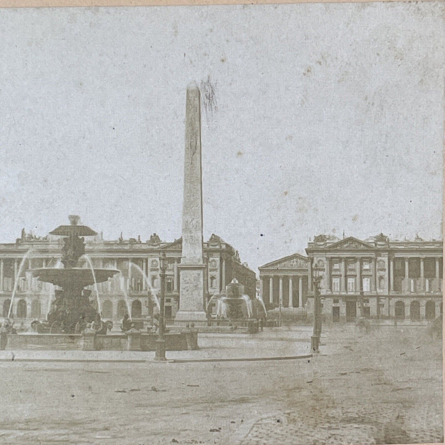 Luxor Obelisk Place de la Concorde Paris France Stereoview Antique c1855 Y1105