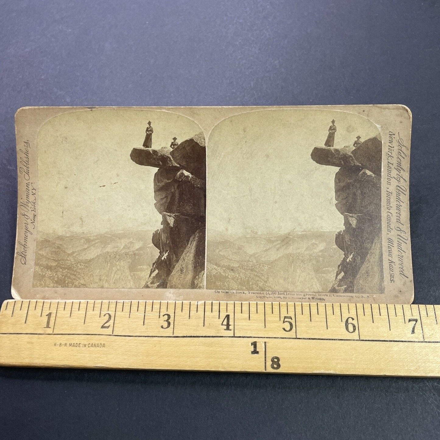 Antique 1894 Glacier Point Lookout Yosemite Park CA Stereoview Photo Card P3499