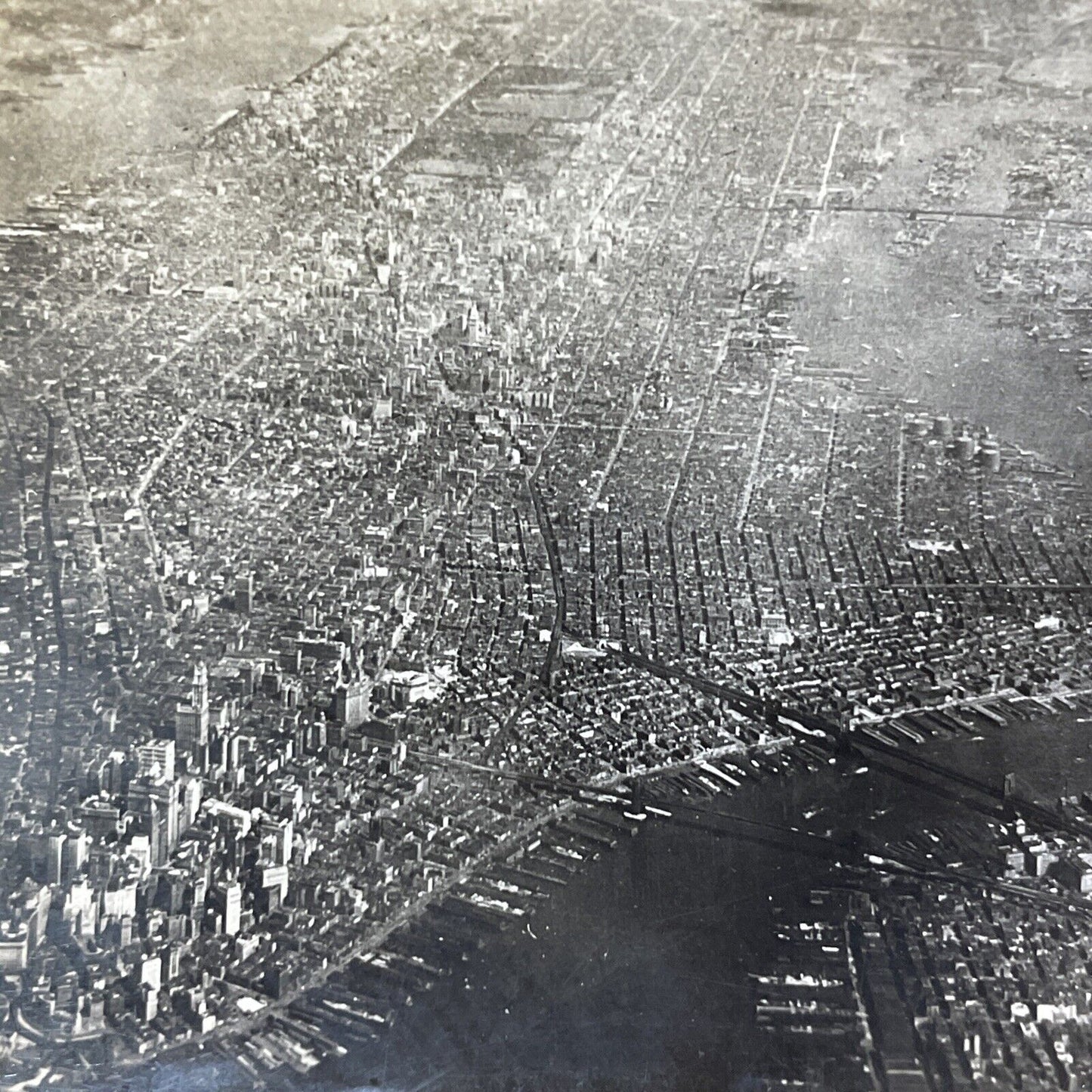 Antique 1920s Manhattan New York City View Stereoview Photo Card V1862