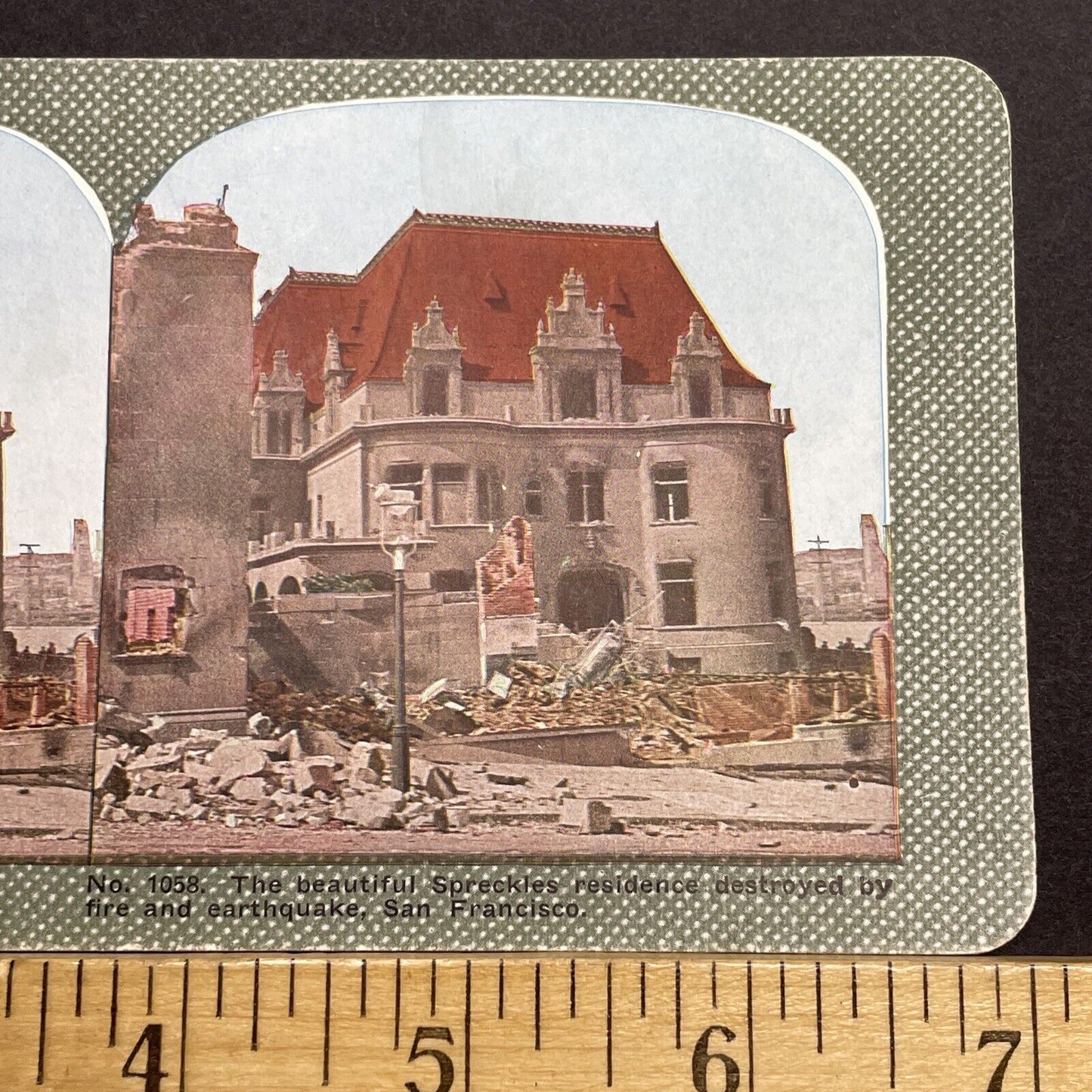 Antique 1910s San Francisco Earthquake Spreckels Stereoview Photo Card 2300-57