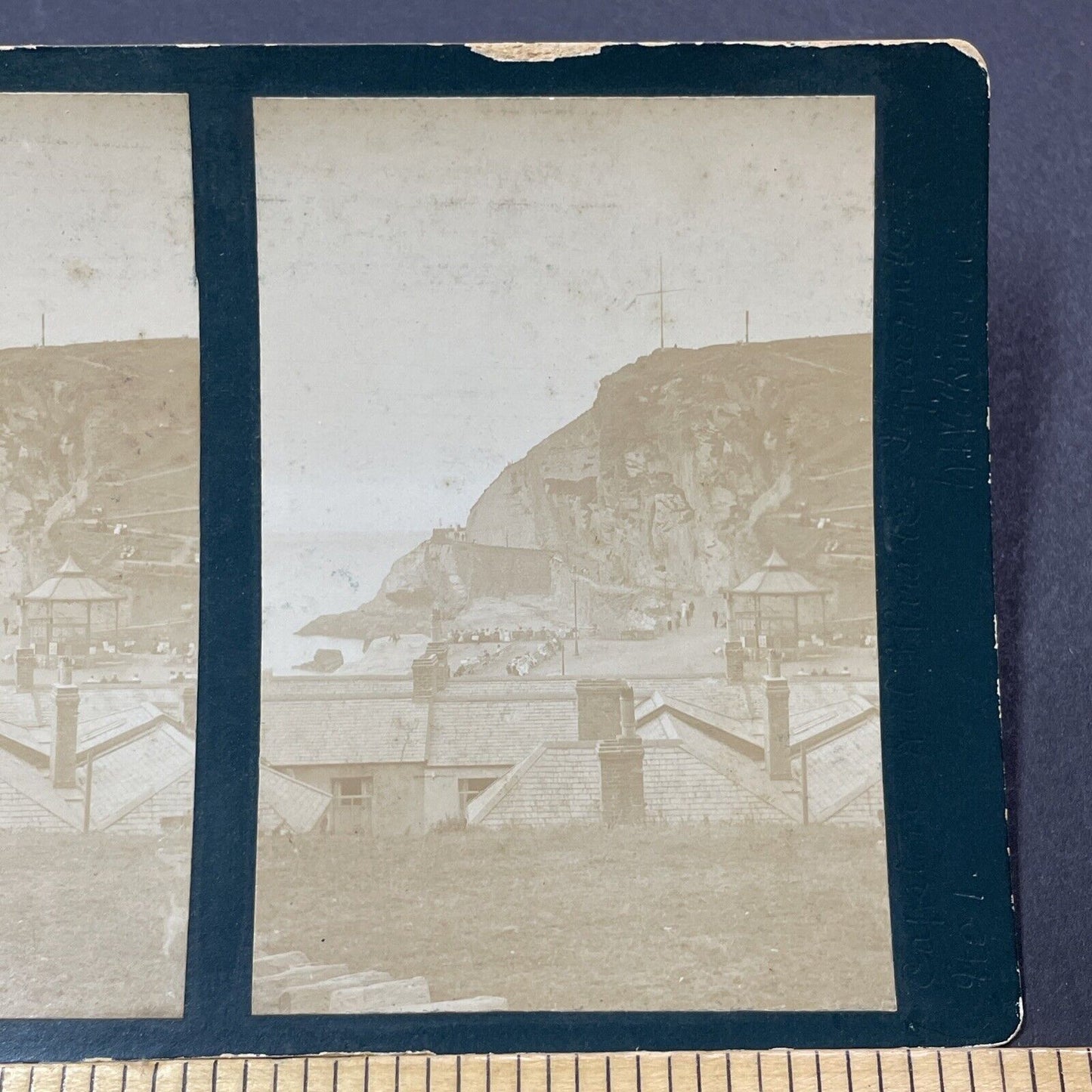 Antique 1910 Capstone Hill Ilfracombe UK Stereoview Photo Card V2200