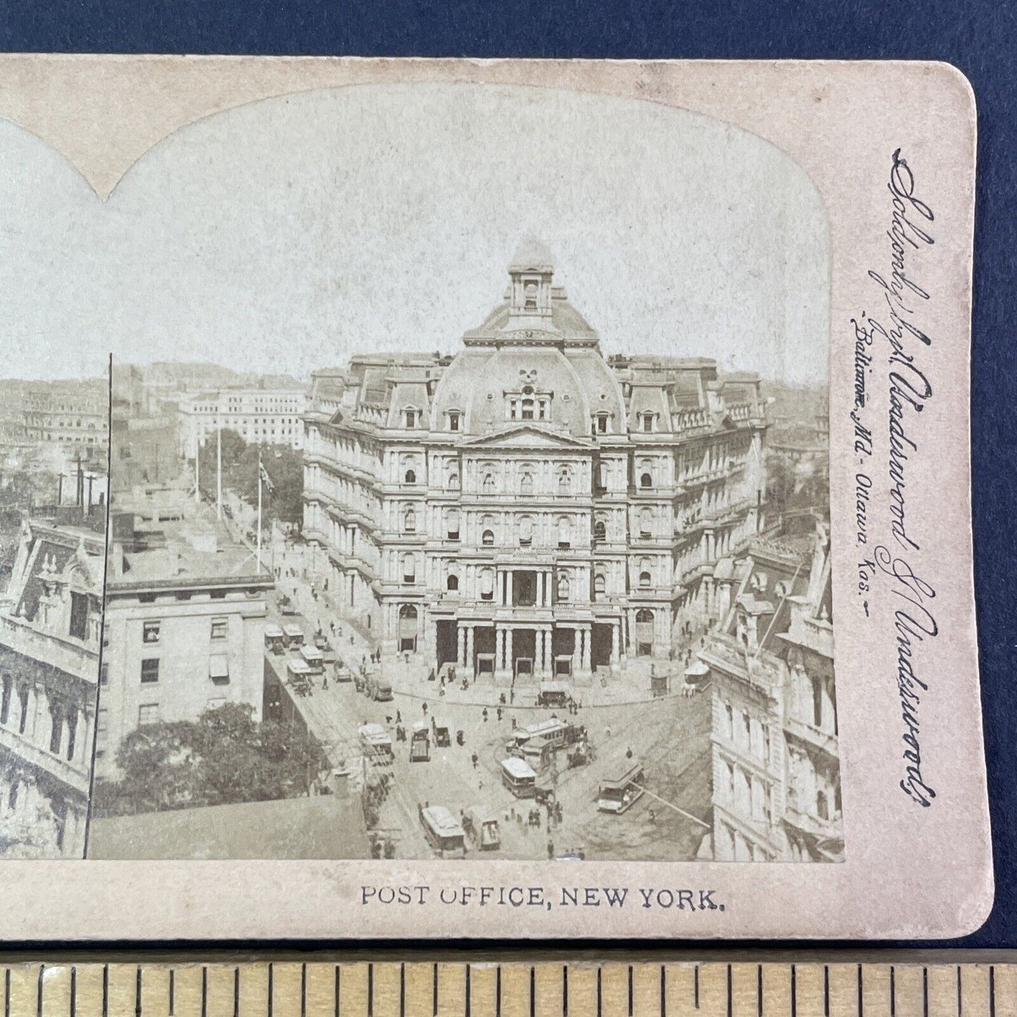 USPS Post Office New York City Stereoview Manhattan Antique c1870s Y2187