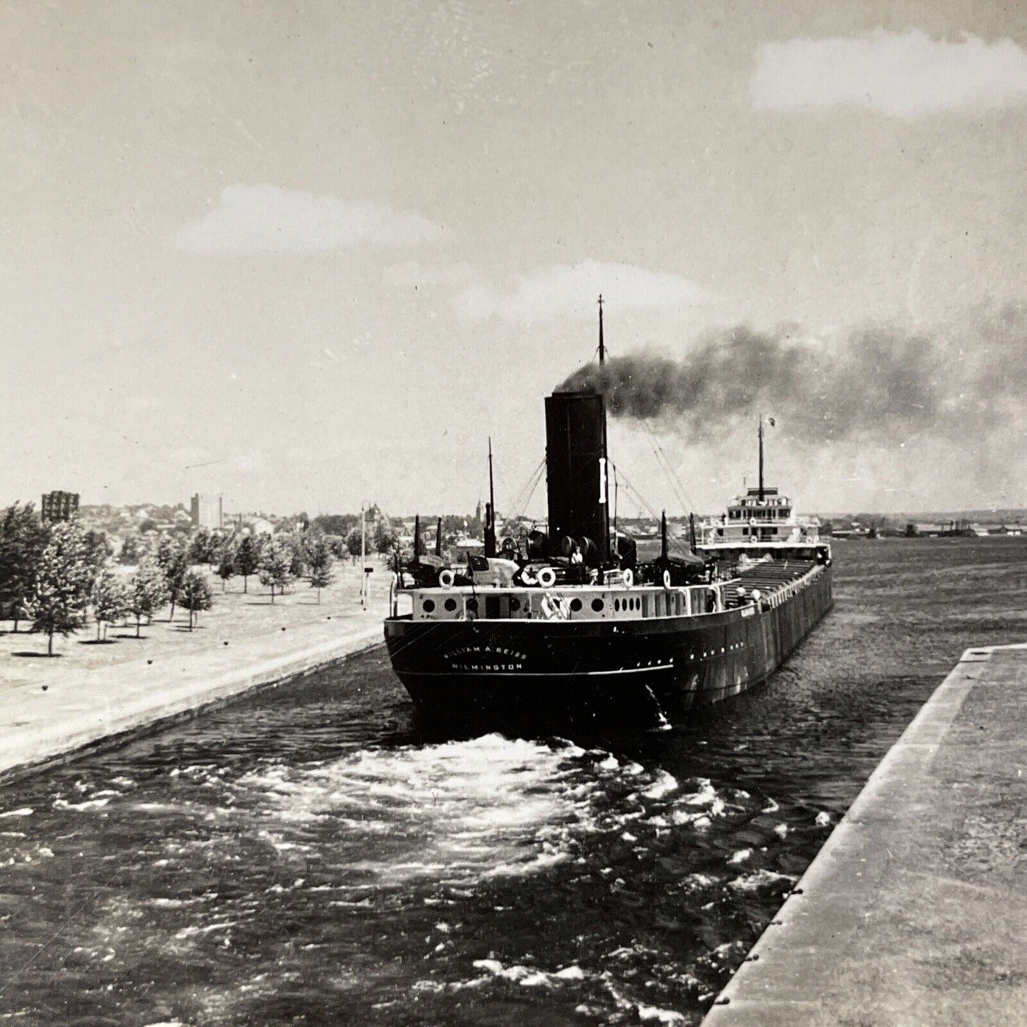 Antique 1930s William A Reiss Steamship Before Wreck Stereoview Photo Card V2616