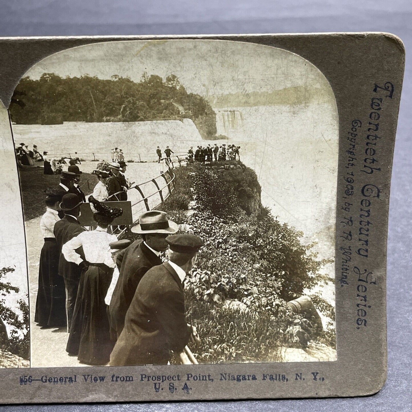 Antique 1903 Niagara Falls New York Prospect Point Stereoview Photo Card P1208