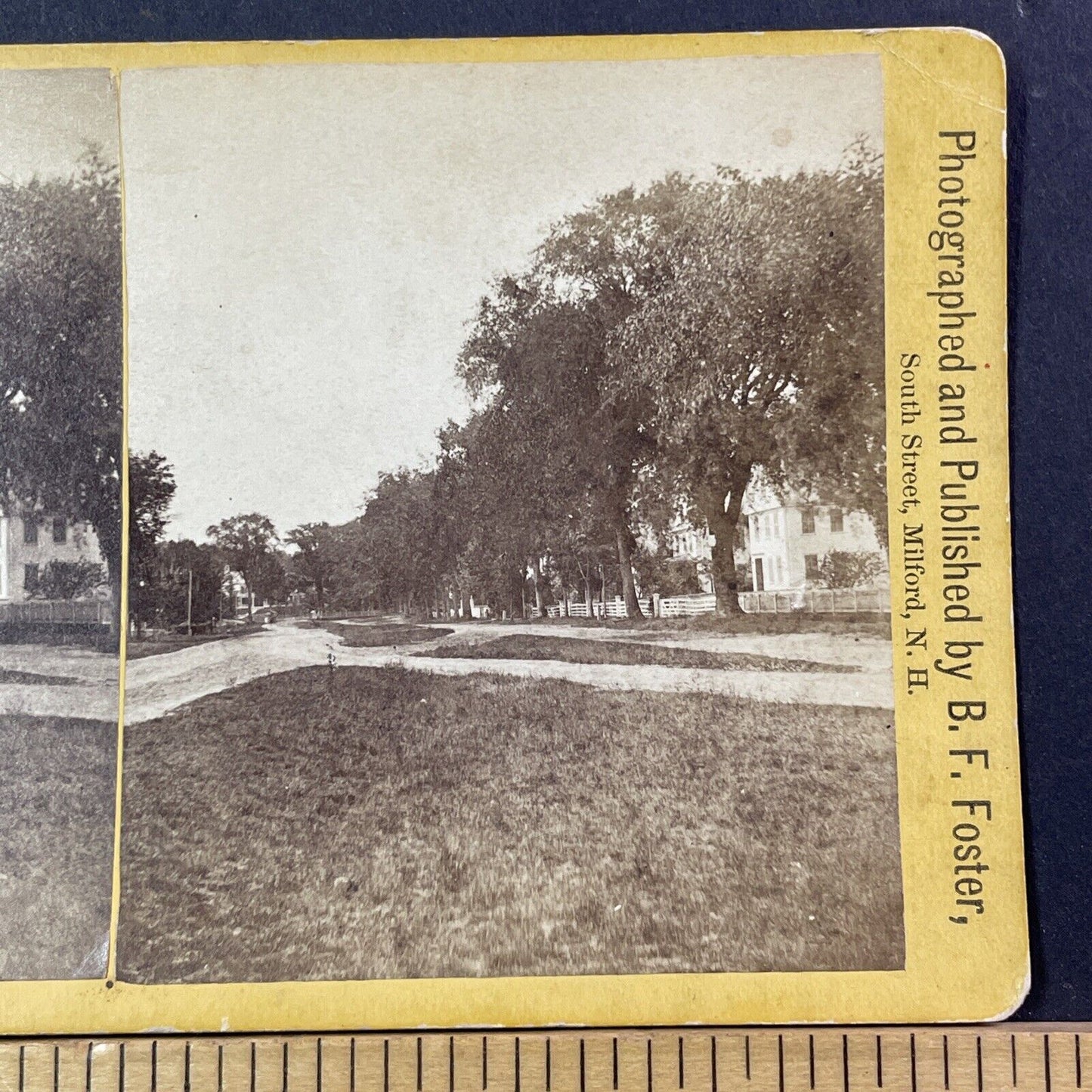 Main Street Amherst New Hampshire Stereoview Photo BF Foster Antique c1872 X859