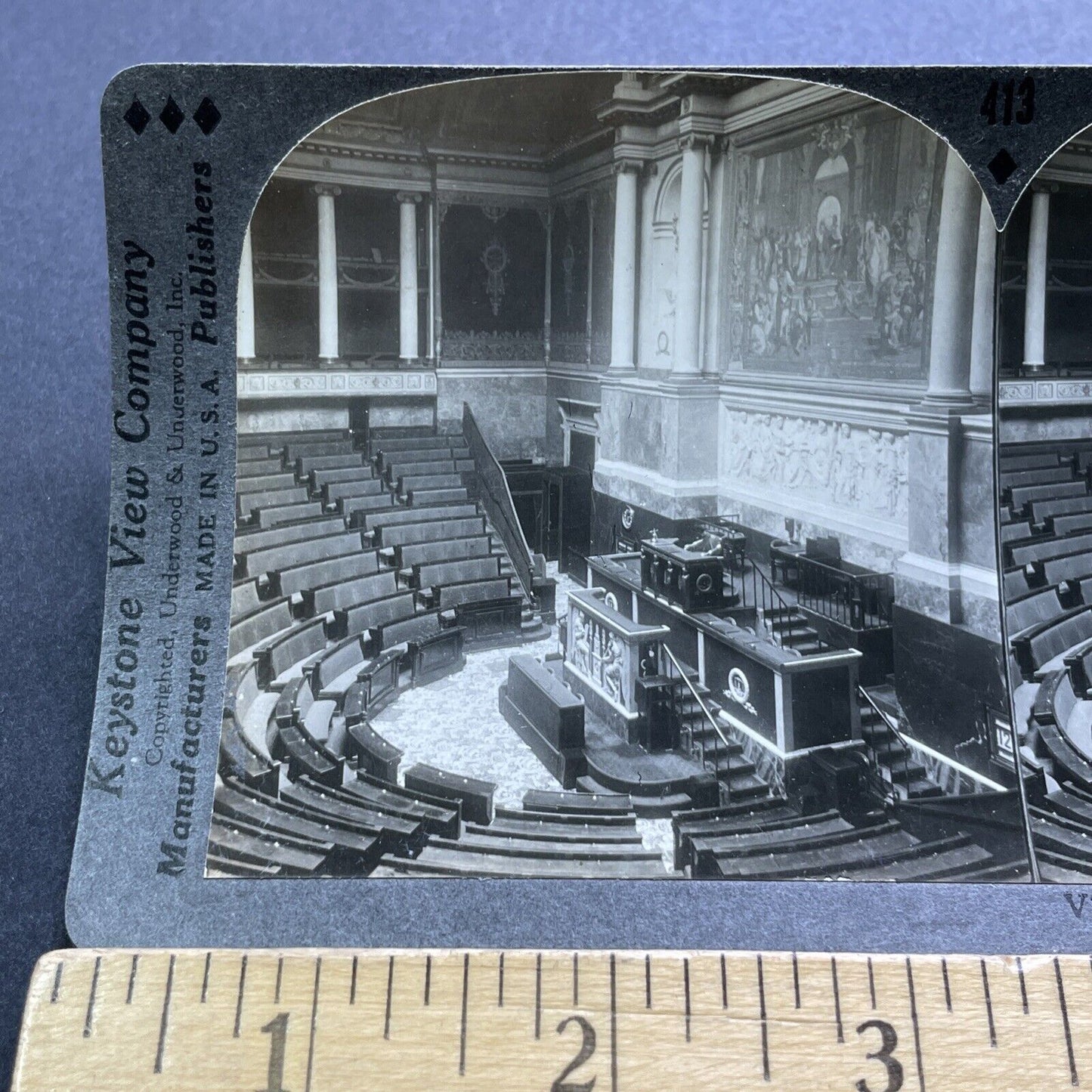 Antique 1930s French Parliament Paris France Stereoview Photo Card V2946