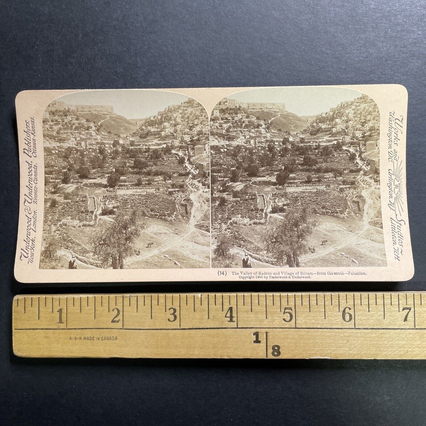 Antique 1900 Village Of Silwan Israel Palestine Stereoview Photo Card P1378