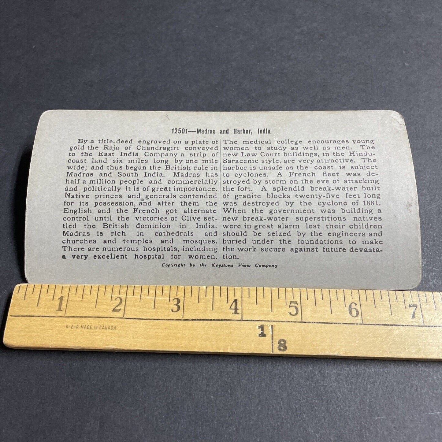 Antique 1910s Madras Chennai India City View Stereoview Photo Card P4426