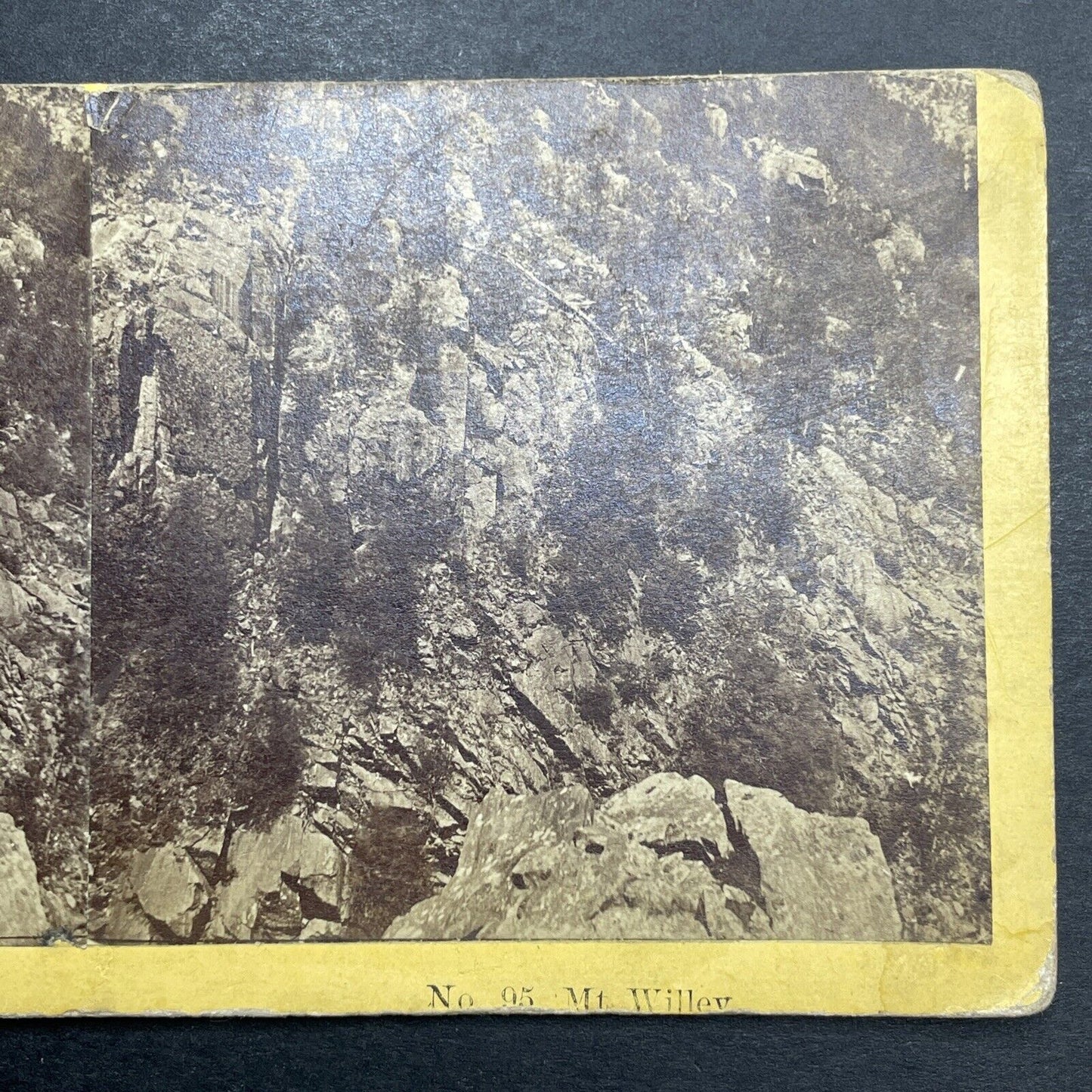 Antique 1860s Mount Willey New Hampshire Stereoview Photo Card P1198