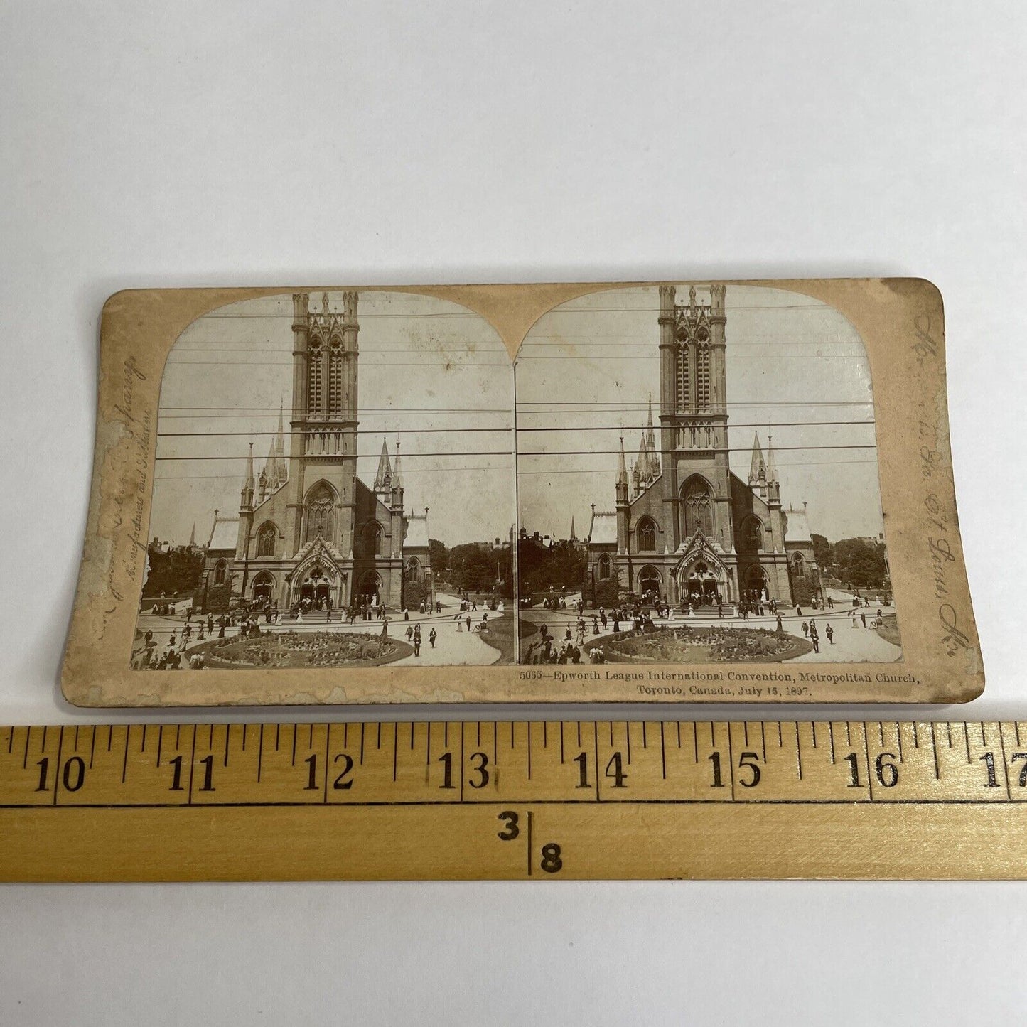 Antique 1897 Metropolitan Church Queen St Toronto Ontario Stereoview Photo PC613