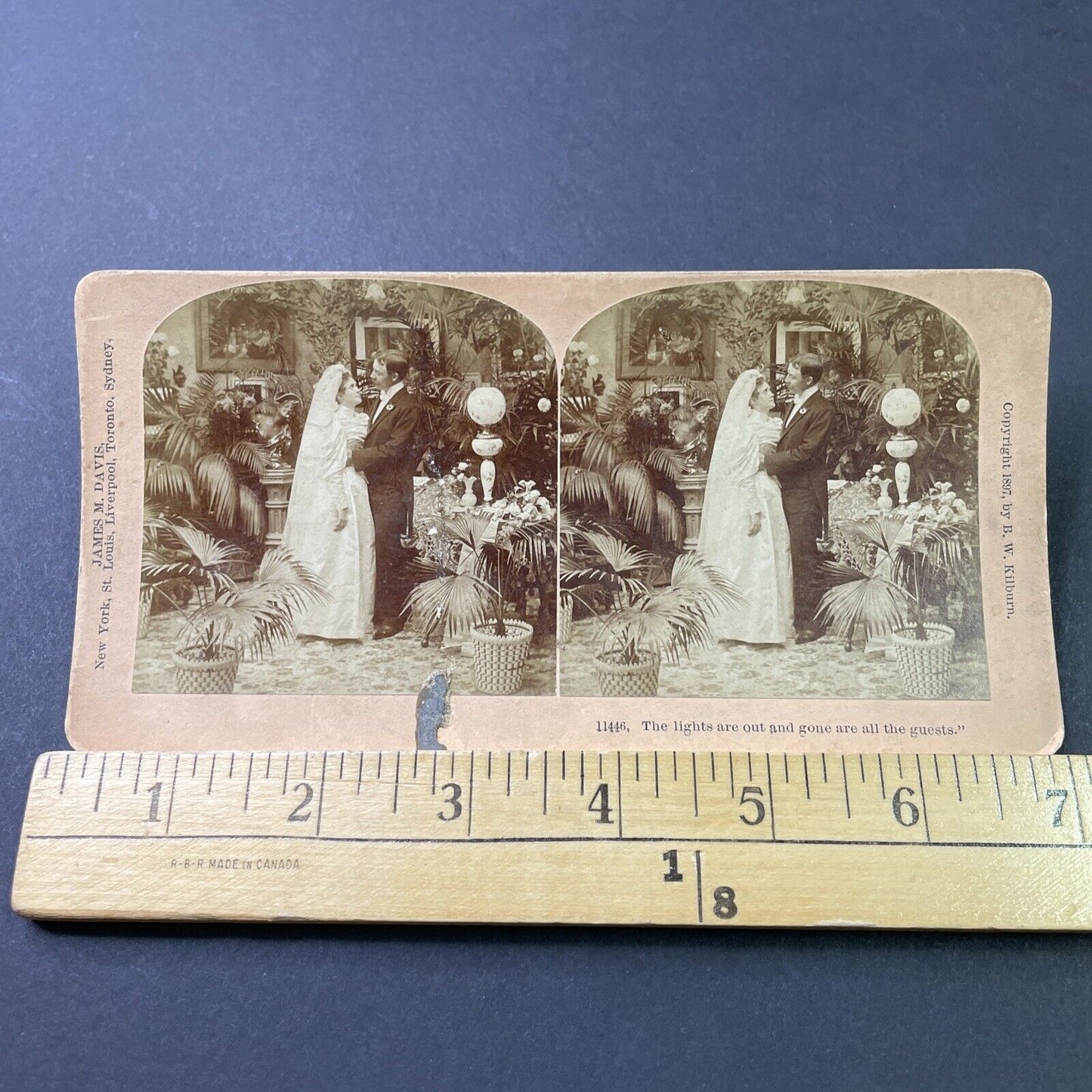 Antique 1897 Bride And Groom Prepare To Consummate Stereoview Photo Card P2871