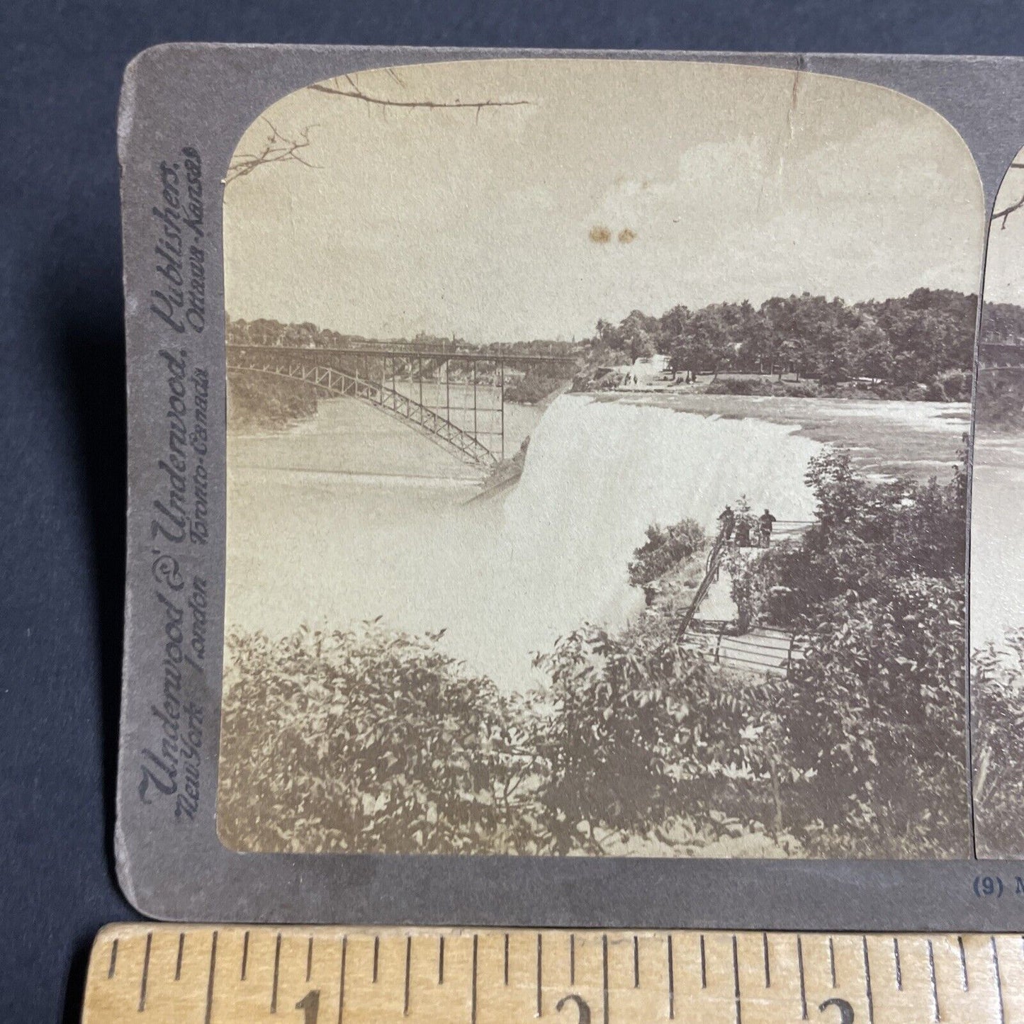 Antique 1903 Niagara Falls From Luna Island NY Stereoview Photo Card P4899