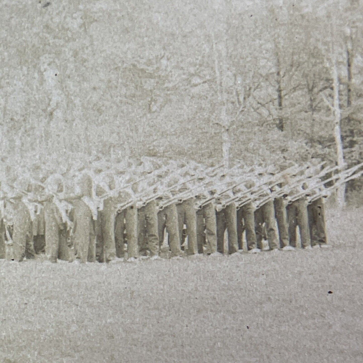 Civil War Union Army Infantry Square Formation Stereoview Antique c1865 X3564