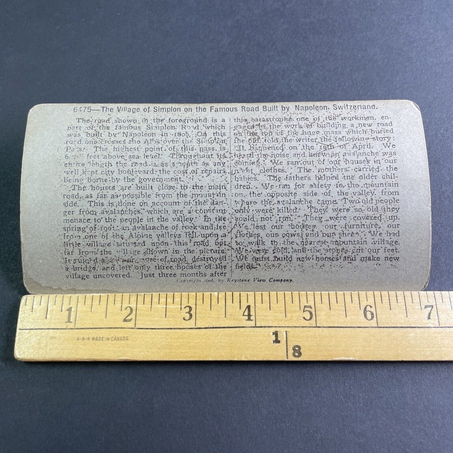 Antique 1905 Town Of Simplon Valais Switzerland Stereoview Photo Card P2105