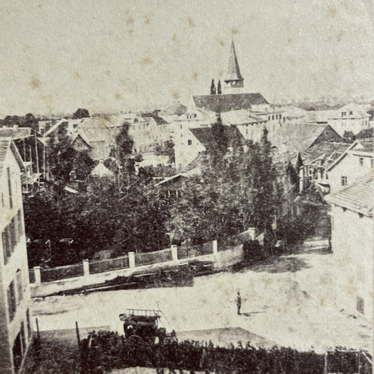 Antique 1870s Kientzheim Alsace France City View Stereoview Photo Card P4230