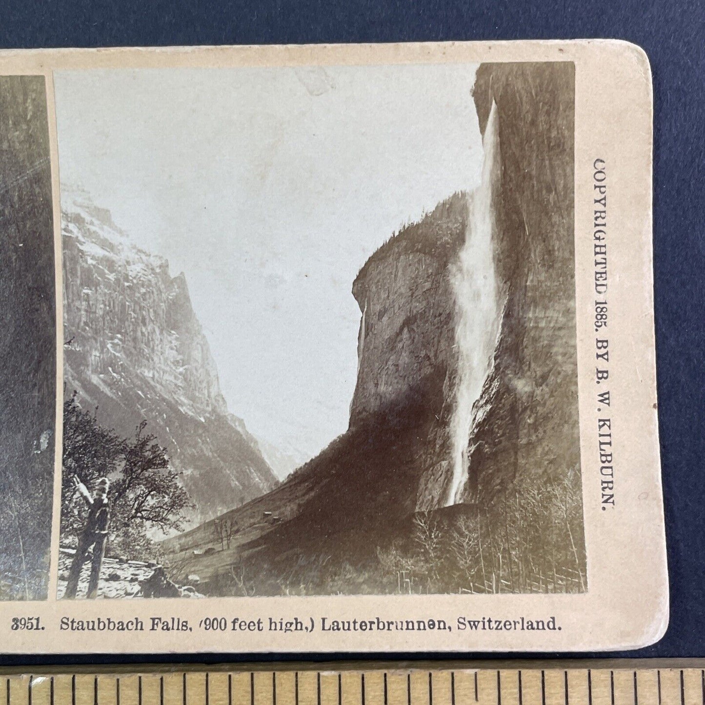 Staubbach Waterfall Lauterbrunnen Switzerland Stereoview Antique c1885 X4097