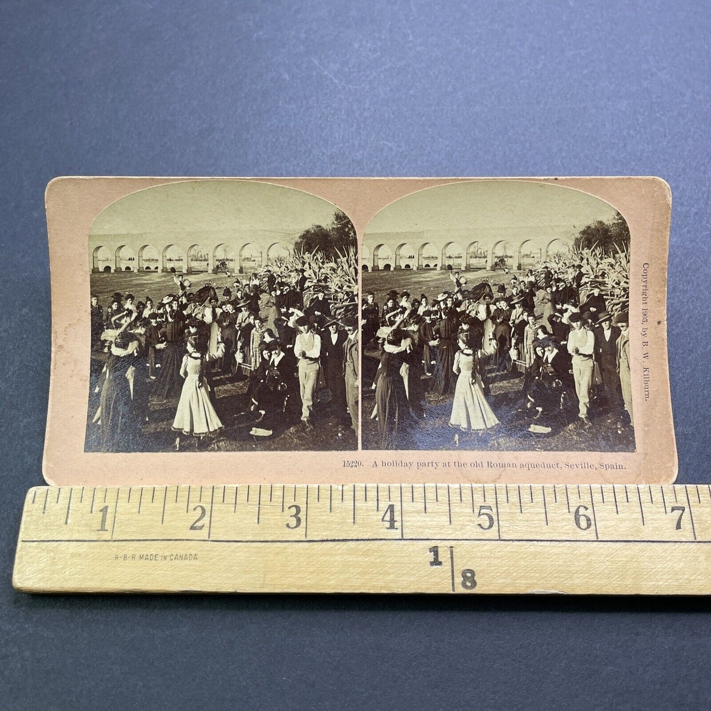 Antique 1903 Wealthy Victorian Dance Party Spain Stereoview Photo Card V3598