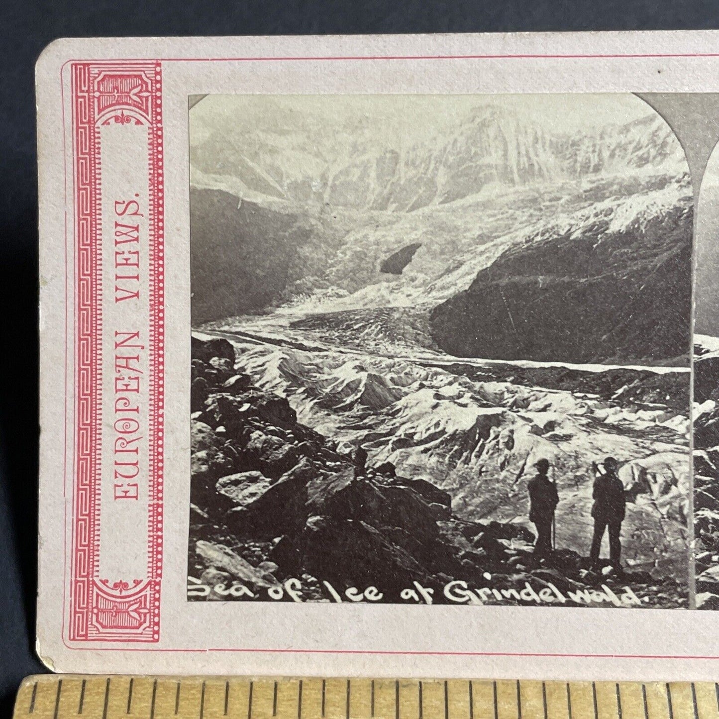 Antique 1870s Lower Glacier Grindelwald Switzerland Stereoview Photo Card P4225