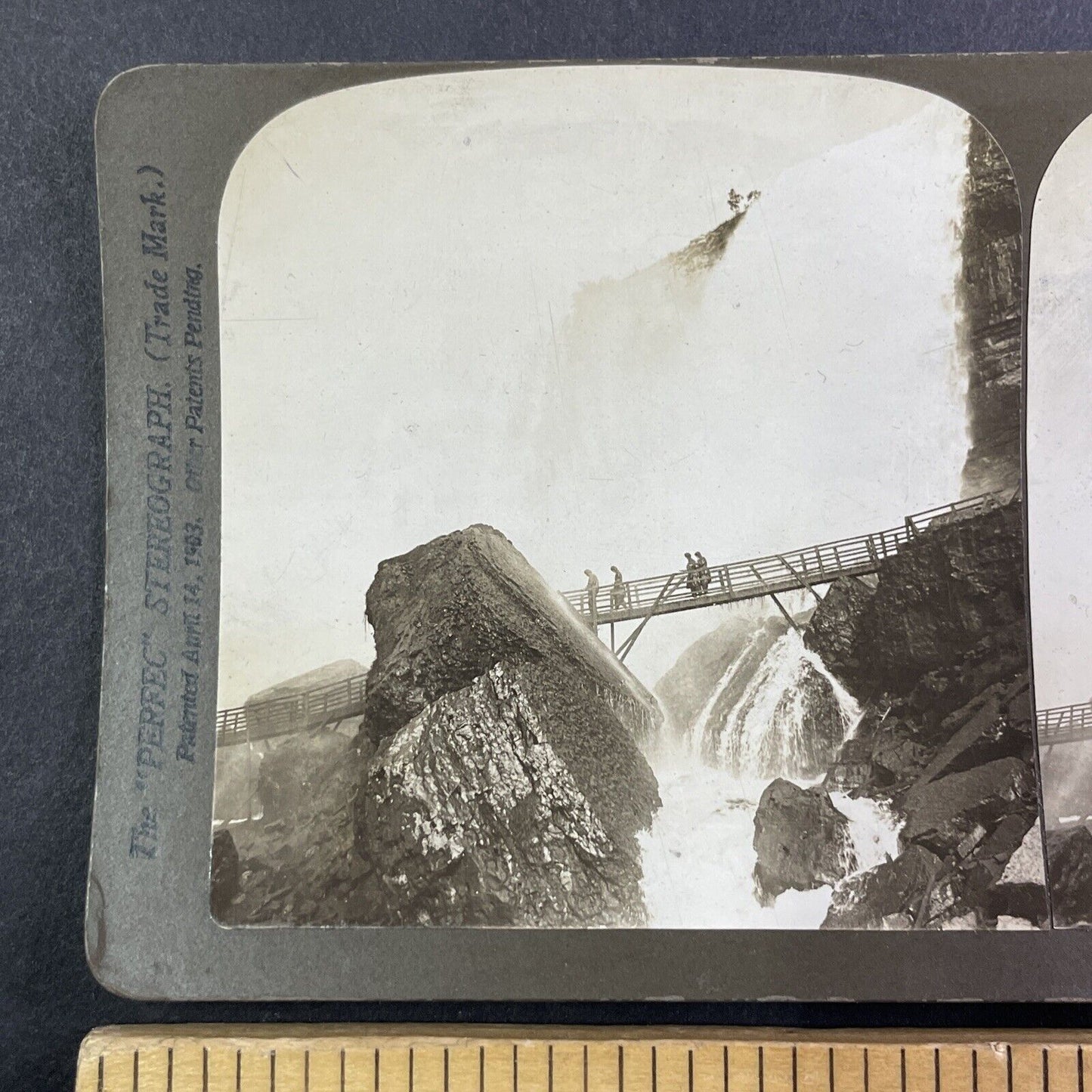 Rock of Ages Bridge Niagara Falls New York Stereoview Antique c1902 Y1460