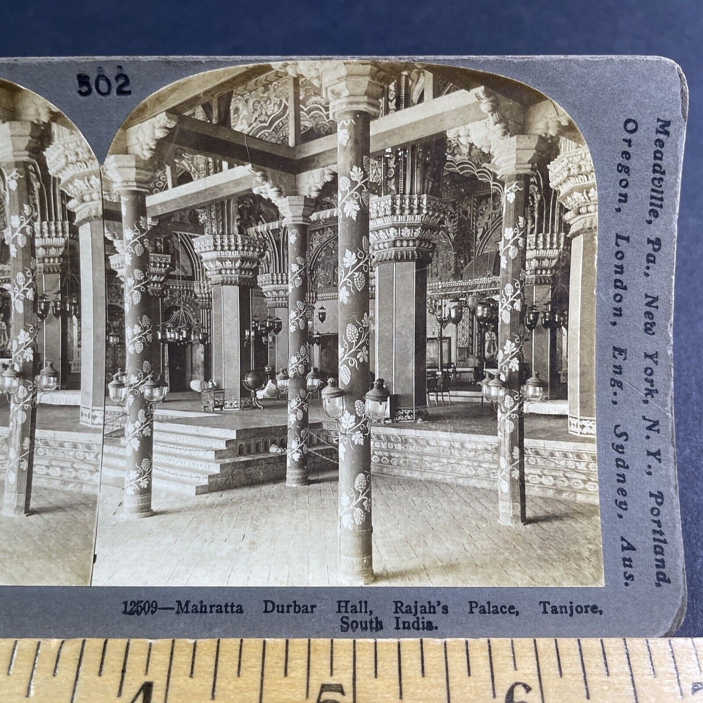 Antique 1910 Rajahs Palace Ghatshila Jharkhand India Stereoview Photo Card P2146