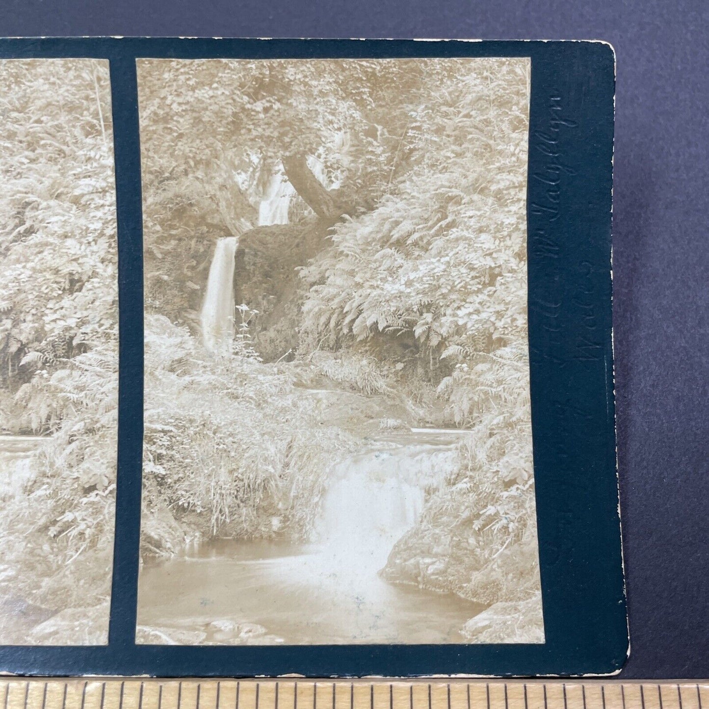 Antique 1909 Dolgoch Falls Tywyn Wales England Stereoview Photo Card V2209