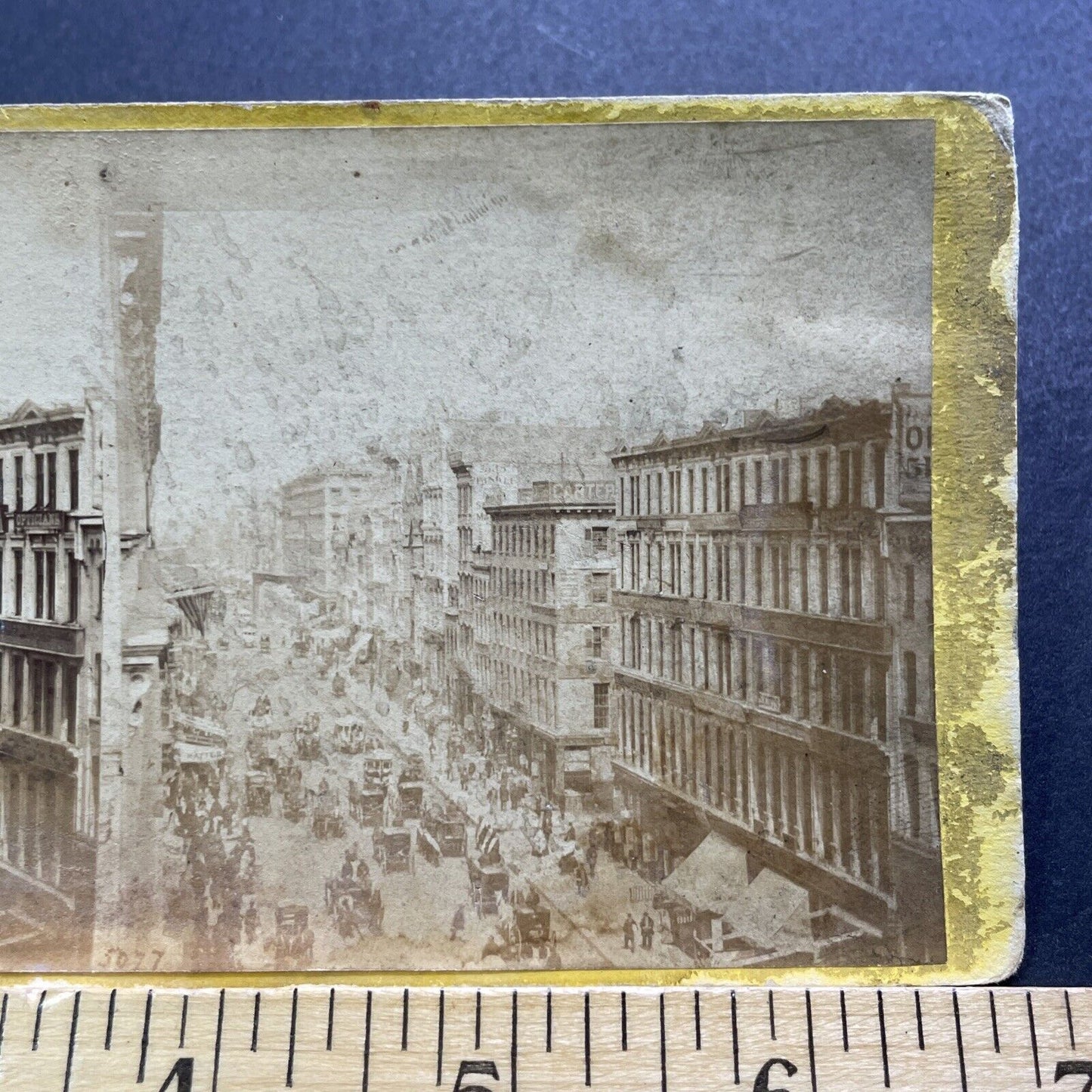 Antique 1860 Broadway Street Manhattan New York City Stereoview Photo Card V3426