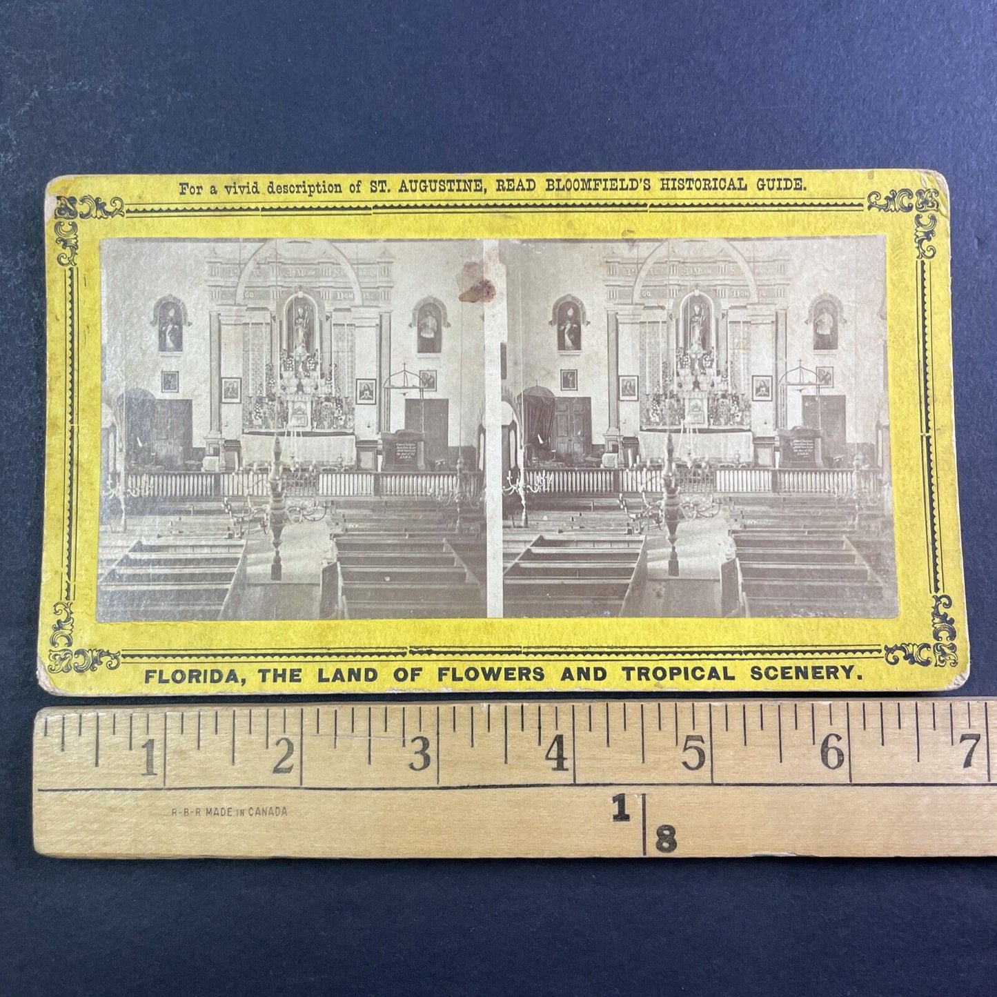 Old Spanish Cathedral St. Augustine Florida Stereoview J.I. Mackey c1885 Y096