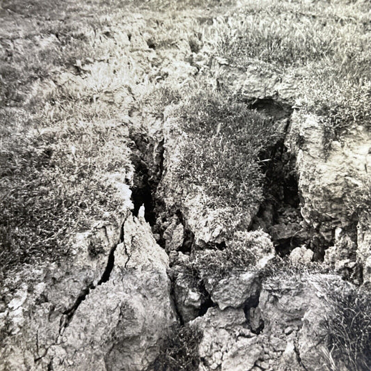 Antique 1906 Earthquake Fissure Berkeley California Stereoview Photo Card P1394