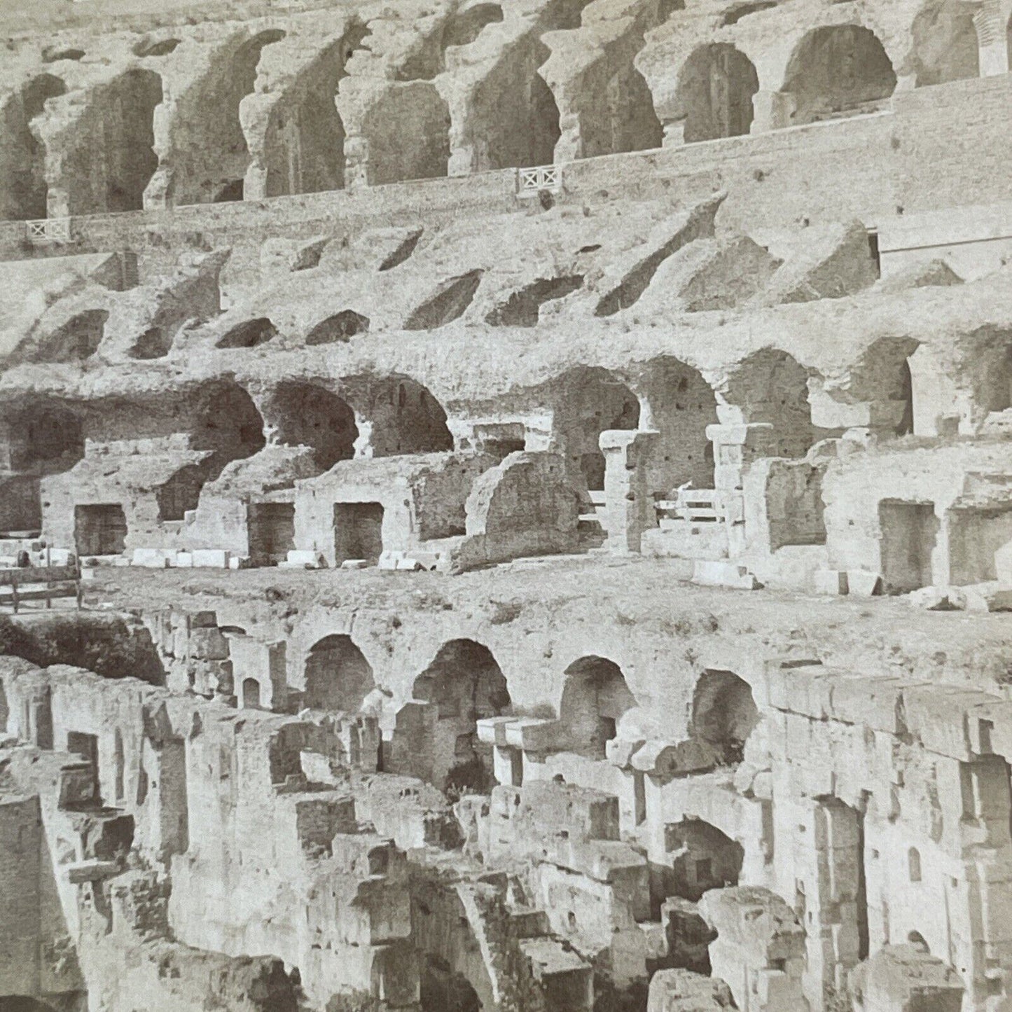 Inside the Coliseum Rome Italy Stereoview Seating Area Antique c1885 X4158