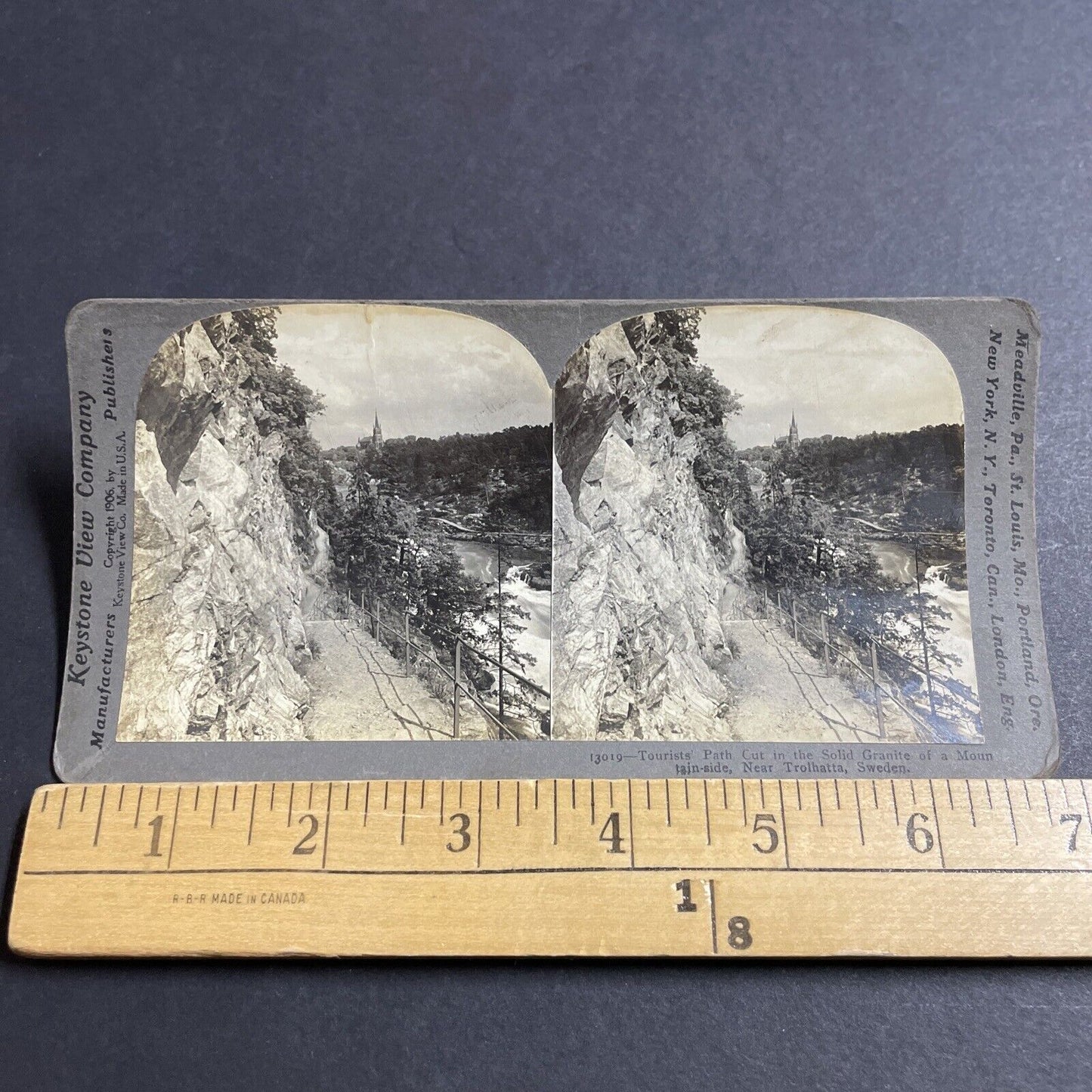 Antique 1906 Trollhattan Sweden Mountain View Stereoview Photo Card P5519