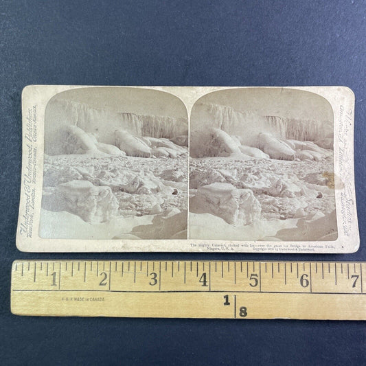 Great Niagara River Ice Bridge Stereoview Underwood Antique c1902 Y2757