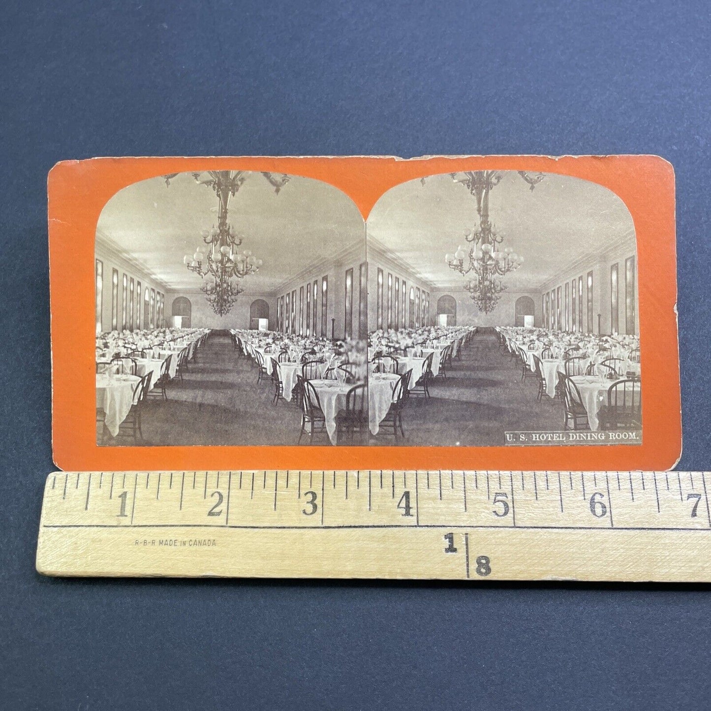 Antique 1870s The US Hotel Saratoga Springs New York Stereoview Photo Card V496
