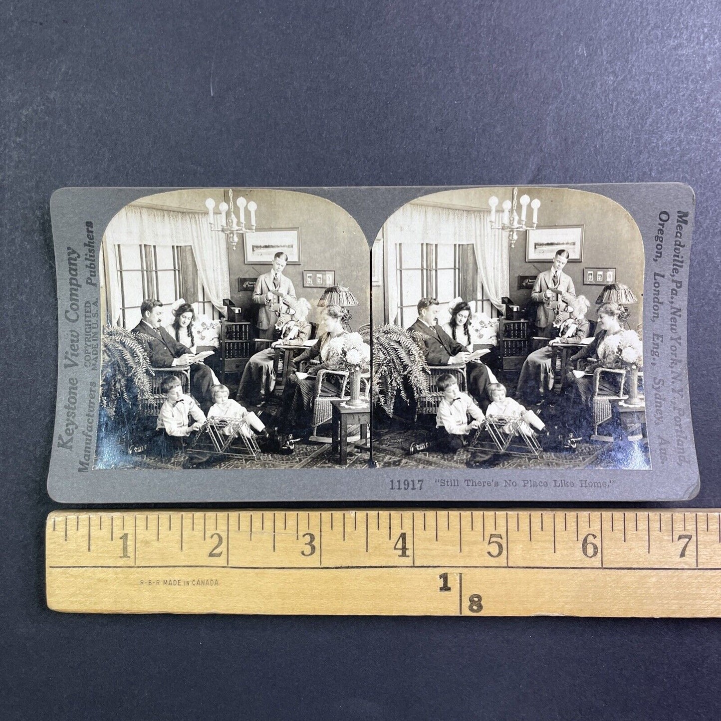 Woman Looking Through a Stereoscope Viewer Stereoview Antique c1909 Y418