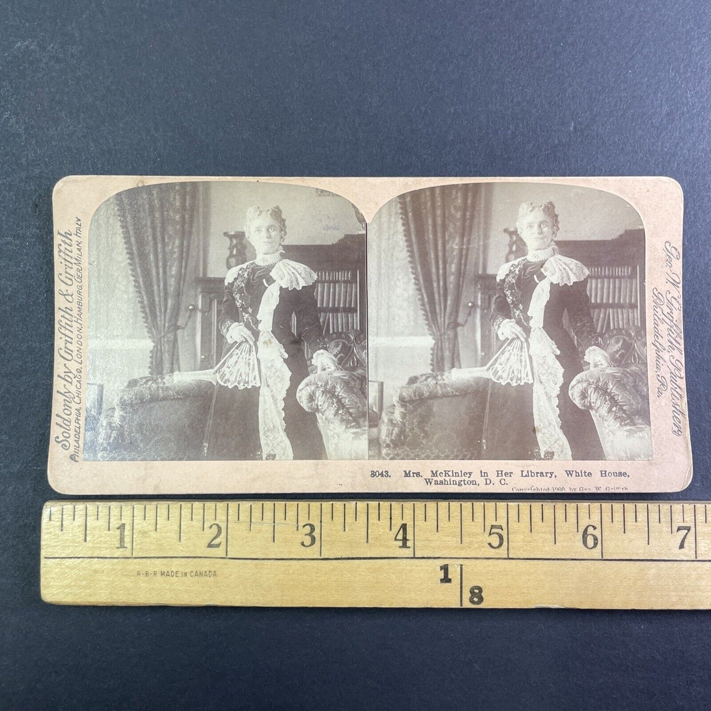 First Lady Ida Saxton McKinley FLOTUS Stereoview Antique c1900 Y1362