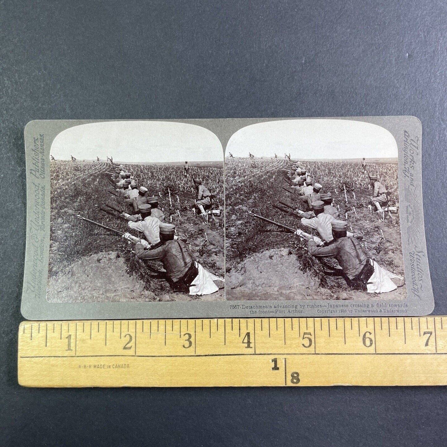 Japanese Attack Soldiers Stereoview Russo-Sino War Antique c1905 X4207