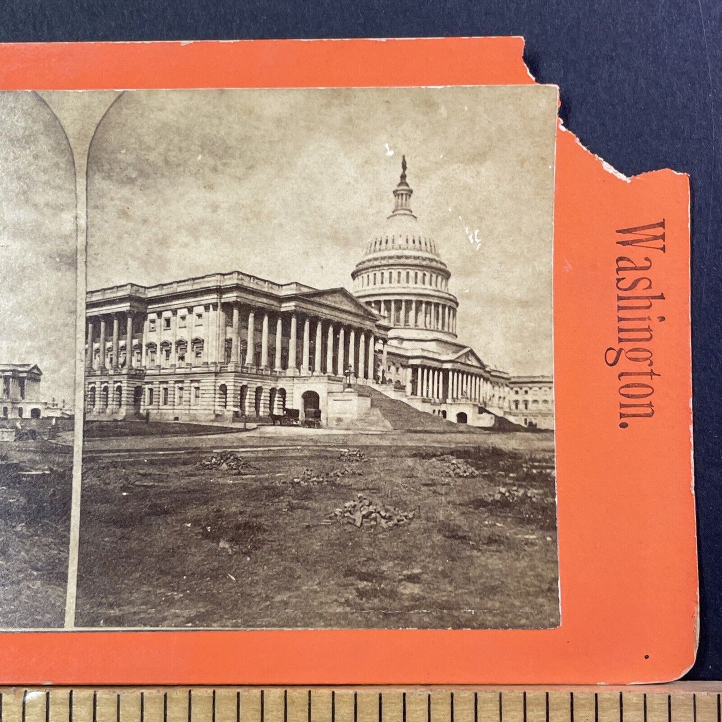 Newly Completed Capitol Building Stereoview Washington DC Antique c1866 X1271