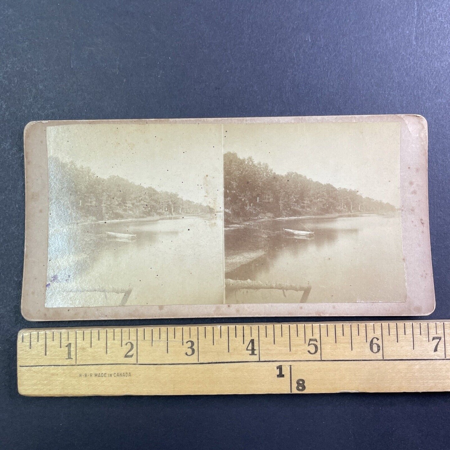 Waterfront at George Washington's Estate Stereoview Virginia c1870s Gardner Y445