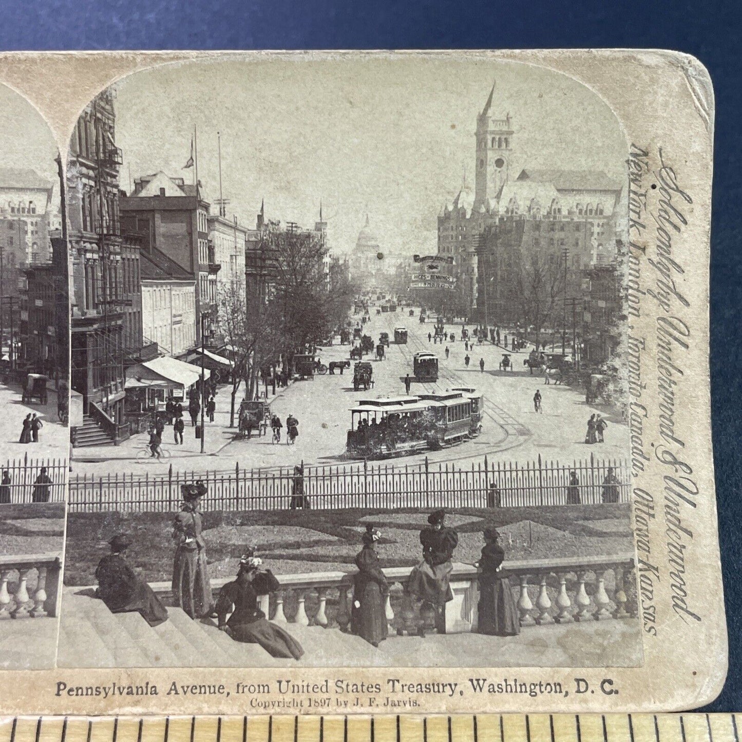 Antique 1897 Pennsylvania Avenue Washington DC Stereoview Photo Card P3947