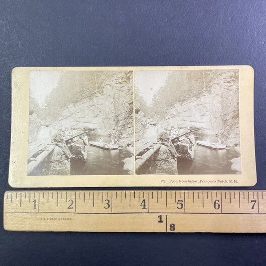 Professor John Merrill Franconia Notch New Hampshire Stereoview c1870s Y904