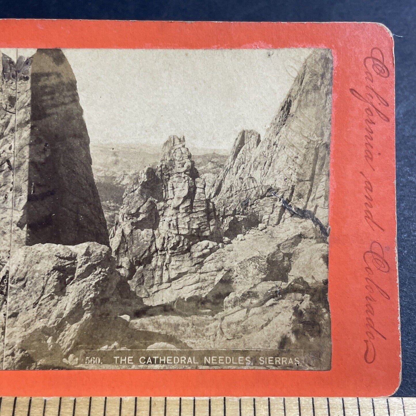 Antique 1860s Cathedral Needles Spires California Stereoview Photo Card P5117